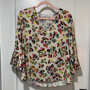 CROSBY by Mollie Burch Multicolor Abstract Animal Print Blouse